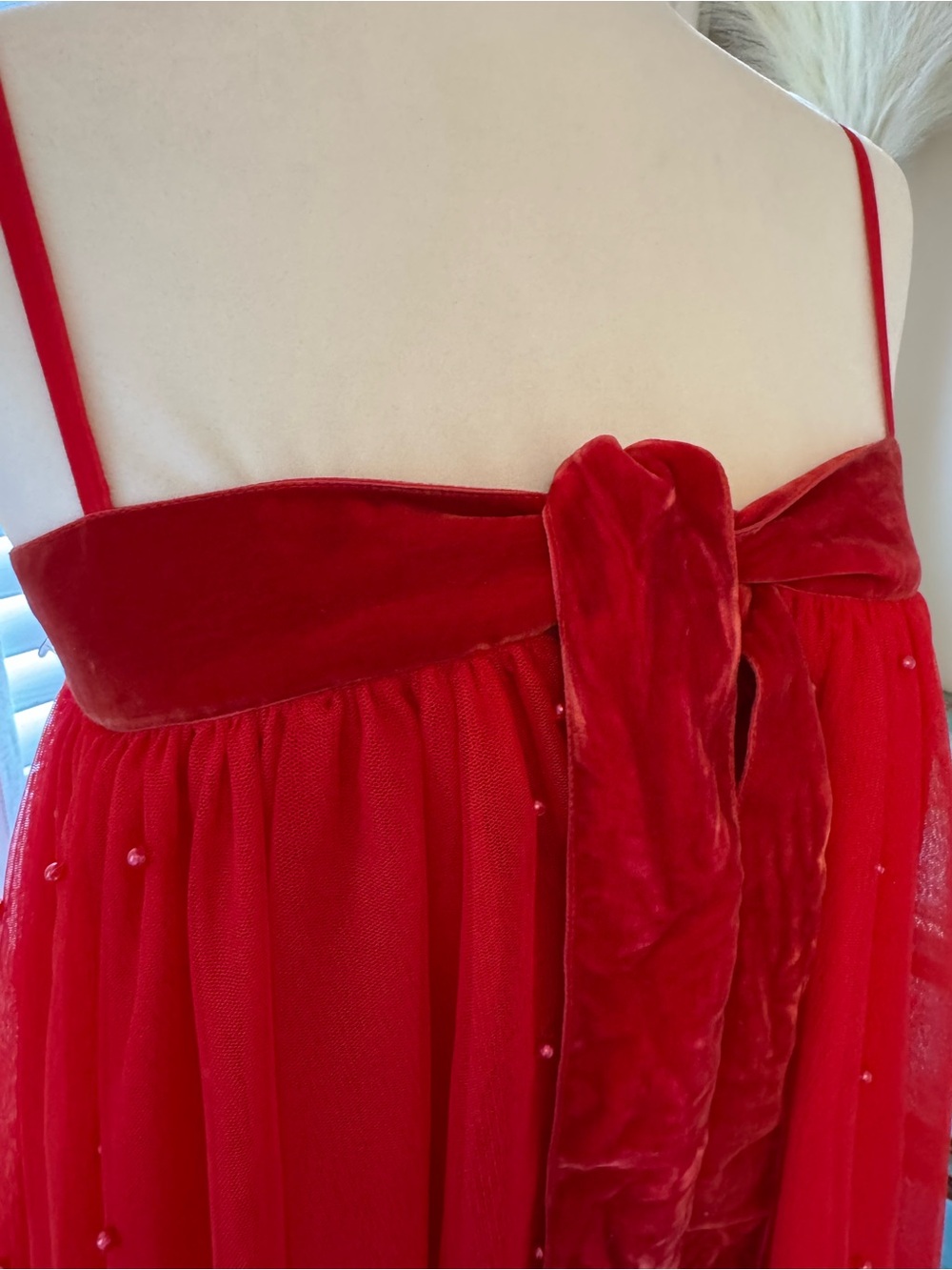 Free People Show Stopper Maxi Dress Red Embellished Mesh – Size Small - Picture 8 of 11